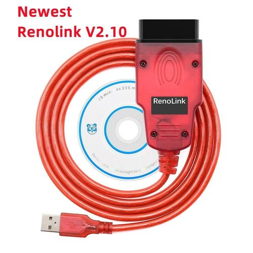 Nouveau Renolink V2.10 Pour Renault Voiture Obd Obd2 Véhicules Ecu Clé Programmeur Code Lecture Ecu Ecm Renolink Outil De Câble De Diagnostic-V2.10