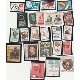 24 Timbres Du Mexique Emis Entre 1938 Et 1987