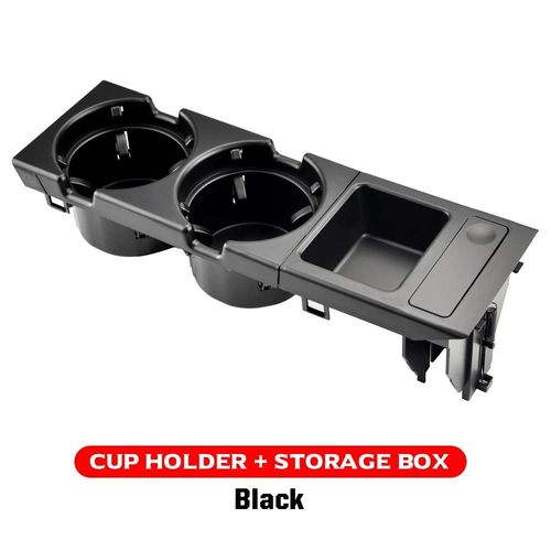 Nouveau Double Trou Style De Voiture Console Centrale Avant Boîte De Rangement Pièce De Monnaie + Porte-Gobelet Pour Bmw E46 Série 1999-2006 51168217953-Noir 1