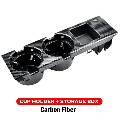 Nouveau Double Trou Style De Voiture Console Centrale Avant Boîte De Rangement Pièce De Monnaie + Porte-Gobelet Pour Bmw E46 Série 1999-2006 51168217953-Carbon Fiber 1