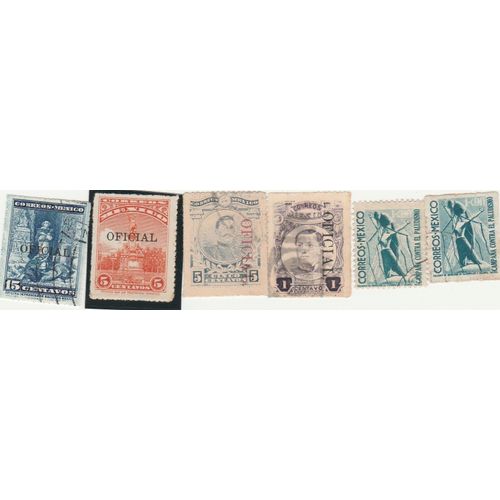 6 Timbres Du Mexique - Timbres De Bienfaisance Et De Service Emis Entre 1920 Et 1939