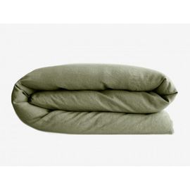 Housse De Couette Palace 100% Coton Teint Lavé Vent Du Sud - Palace Sauge - Housse De Couette 260 X 240 Cm