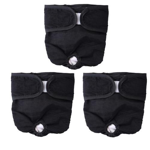 3pcs Couche Réutilisable Pour Chiot Ou Petit Chien Femelle Taille S