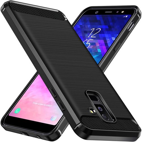 Graines Creatives By Pwcoque Silicone Pour Samsung Galaxy A6+ 2018 / A6 Plus 2018, [Protection Antichoc Militaire] Étui De Protection, Mince Souple Tpu Anti-Rayures Dos Bumper Housse, Noir