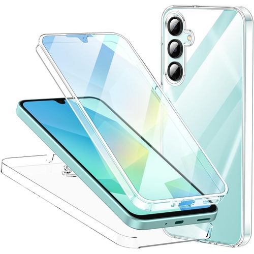 Graines Creatives By Pwcoque Pour Samsung Galaxy A26 5g, Étui Transparent Housse En Silicone Avec Protecteur D'écran Intégral 360 Degrés Protection Full Body Antichoc Coque - Transparent
