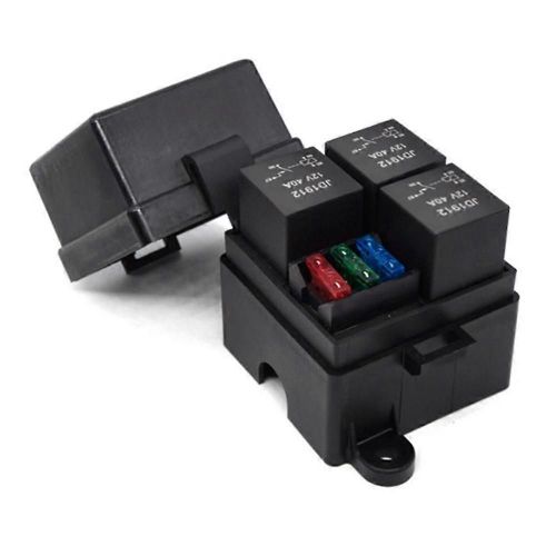 Porte-Fusible 3 Voies 4 Broches Circuit De Support De Relais Standard Ato Blade Fusible Relais 12v 40a Relais