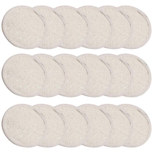 18 Pcs Exfoliant Loofah Pad Mini Rond Bain Loofah Éponge Pad Exfoliant Gommage En Caoutchouc Naturel Bru 