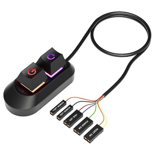 Lumières LED RVB Ordinateur Ordinateur Interrupteur de bureau PC Carte mère Démarrage externe Bouton d'allumage/arrêt et de réinitialisation