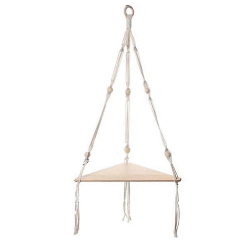 Tenture Murale Étagère Pompon Bois Décor Tissé Tenture Murale Planche Étagères Pour La Décoration Intérieure Chambre À Coucher