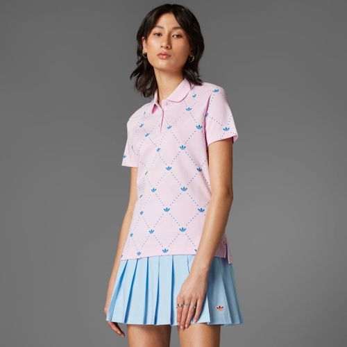 Polo Imprimé Trèfle Originals Adidas - Clear Pink / Blue Bird - M