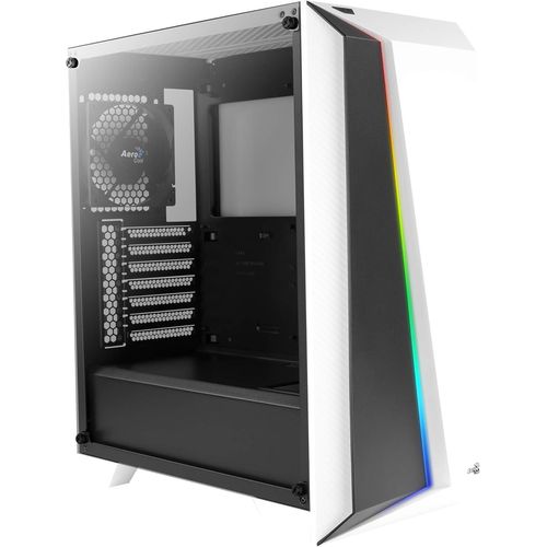 BAERTMY-Aerocool CYLONPROWG, Boîtier PC ATX RGB, verre trempé, ventilateur 12cm, Blanc