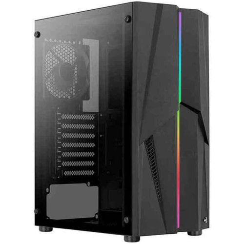 BAERTMY-Aerocool MECHA, Boîtier PC ATX, Façade ARGB, Verre Trempé, Ventilateur 12cm, Noir