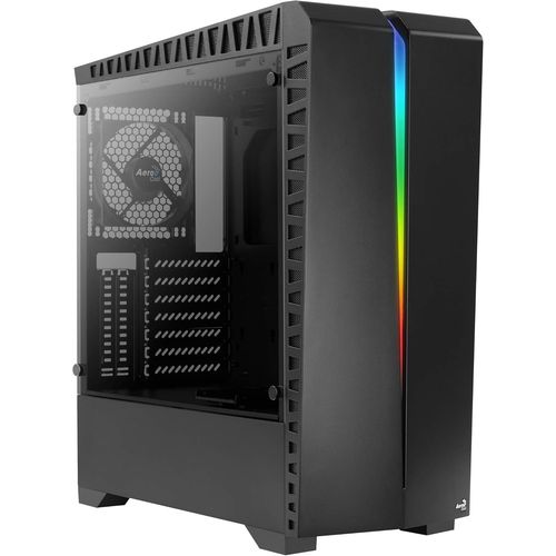 BAERTMY-Aerocool SCAR, Boîtier PC ATX, Verre Trempé, RGB 15 Modes, Ventilateur 12cm, Noir
