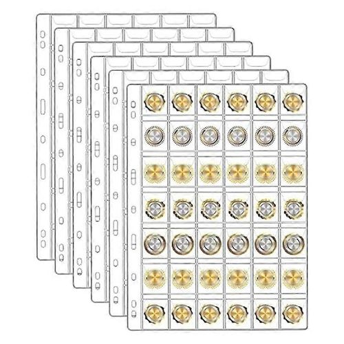 Pages de collection de pièces de monnaie de 6 feuilles pour les collectionneurs, pages de pièces de monnaie, pour timbre de billet d'un dollar, 42 pochettes par feuille