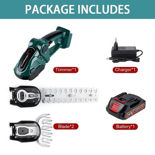 NEWBENY 2 en 1 taille-haie électrique tondeuse à gazon ménage jardin arbustes ciseaux herbe ciseaux outil électrique pour Makita 18V batterie-Green-1 Battery