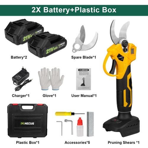 Sécateur électrique sans balais pour Makita, 2 vitesses, ciseaux sans fil, arbre fruitier, bonsaï, outils d'élagage, batterie 18V, 30mm-2 Battery