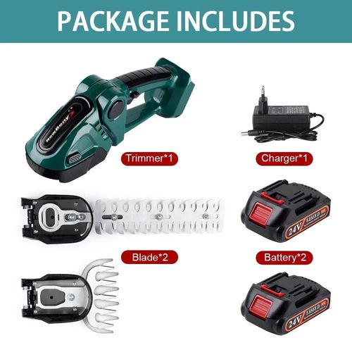 NEWBENY 2 en 1 taille-haie électrique tondeuse à gazon ménage jardin arbustes ciseaux herbe ciseaux outil électrique pour Makita 18V batterie-Green-2 Battery