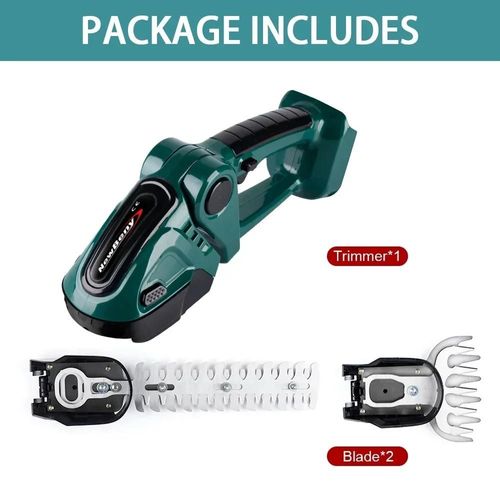 NEWBENY 2 en 1 taille-haie électrique tondeuse à gazon ménage jardin arbustes ciseaux herbe ciseaux outil électrique pour Makita 18V batterie-Green-NO Battery