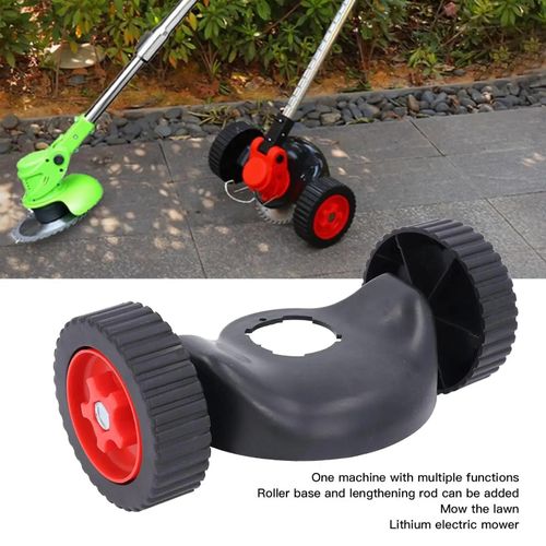 Roues de Support pour tondeuse à mauvaises herbes, fixation de roue universelle réglable avec couvercle de protection, pièces de coupe-herbe-