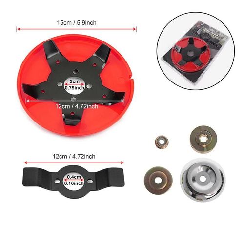 Lame de débroussailleuse efficace, disque de désherbage amphibie universel, tondeuse forte et durable pour jardin, terrain de paddy, terre sèche, tondeuse à gazon-6inche-fixing kit