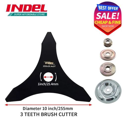 INDEL-Lame de débroussailleuse en acier au carbone, 10 "x 3 dents, accessoires de tondeuse à gazon, outil de jardin, pièces d'outils-3T Pointed set