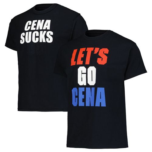T-Shirt Réversible Noir Pour Homme John Cena « Let's Go Cena/Cena Sucks »
