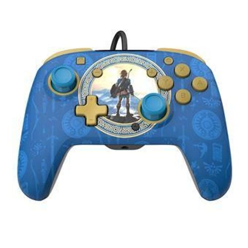 Pdp - Manette Filaire De Jeu Rematch Hyrule Blue Pour Nintendo Switch Et Switch Oled