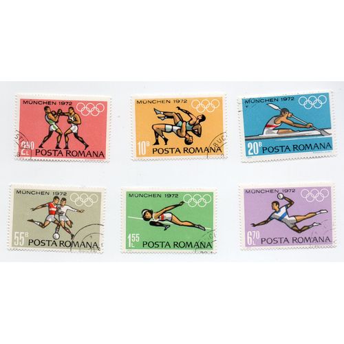 Roumanie- Série De 6 Timbres Oblitérés- Jeux Olympiques De Munich 1972