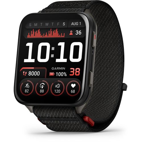 Garmin Venu X1 Boitier Noir, Fond De Boitier Titane, Bracelet Nylon Comfortfit Noir