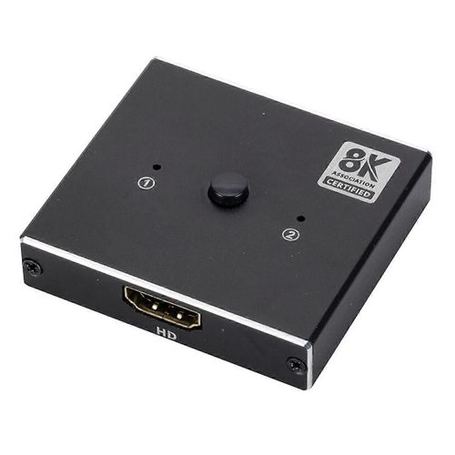 8K 60Hz -Commutateur compatible Splitter Bi-directionnel 1x2/2x1 -Adaptateur de commutateur de concentrateur compatible Boîtier de commutation