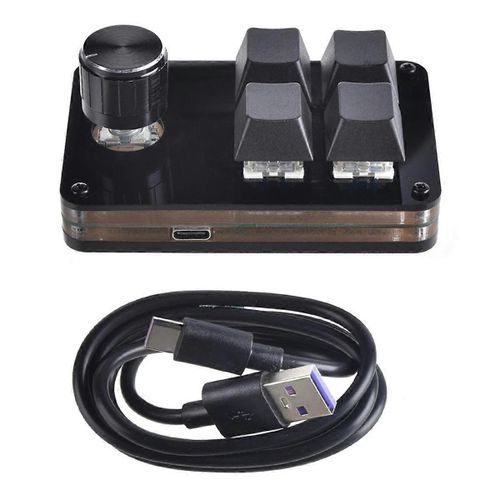 USB Macro Personnalisé Mini Clavier 4 Touches 1 Bouton Programmation DIY Clavier Mécanique Portable Remplaçable À Chaud