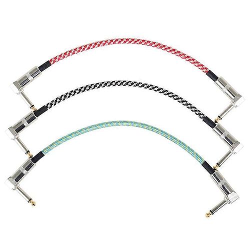 3Pack Guitar Patch Pedal Cable 6.5 Câble tressé à angle droit pour câbles de cavalier d'instrument