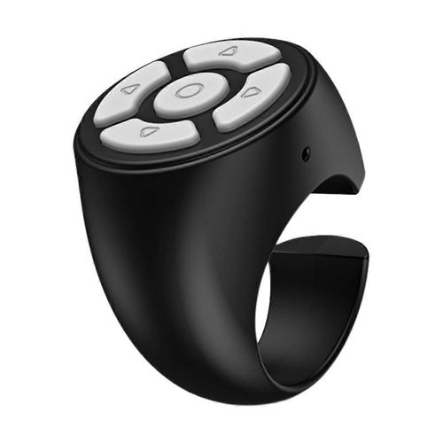Télécommande Bluetooth pour tablettes et téléphones Contrôleur d'appareil photo Retardateur Médias sociaux Page Turner Noir
