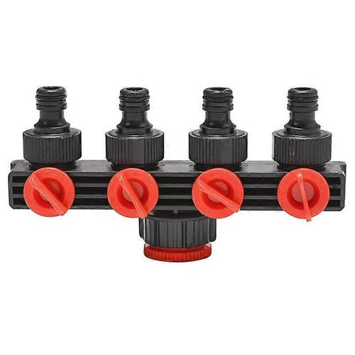 Accueil Tuyau de jardin Pipe Splitter Plastique goutte à goutte Irrigation Connecteur d'eau Agriculture 4 Way Tap Conne