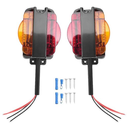 2pcs Ambre/Rouge Led Feux De Position Led Dégagement Remorque Feux Remorque Lumière Ensemble