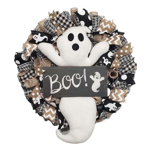Couronne d'Halloween porte suspendue décoration Halloween fantôme Couronne porte Couronne Happy Halloween Party H