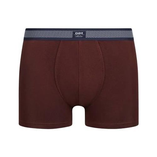 Dim Boxer Homme En Coton Modal Piqué Et Ceinture Rayée Rouge Vin Dim Smart