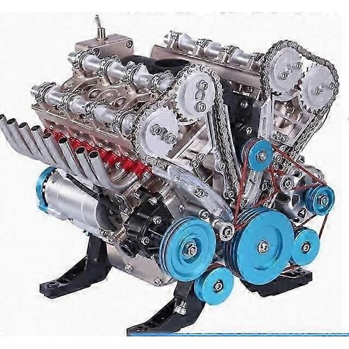 Modèle De Moteur De Voiture 8 Cylindres Entièrement En Métal, Kit De Modèle De Moteur De Voiture En Résine