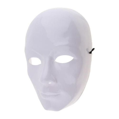 Masque De Mascarade Pour Hommes Non Peint Masque Vierge En Plastique Masque D'halloween Blanc
