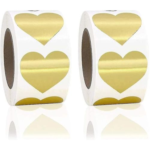 1000 Pièces Autocollants C?Ur En Or Pour Autocollants Décoratifs Autocollants 25 Mm Coeur Collant Pour