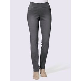 Jean Femme 5 Poches Large Ceinture Élastique Coupe Slim - - Denim Gris