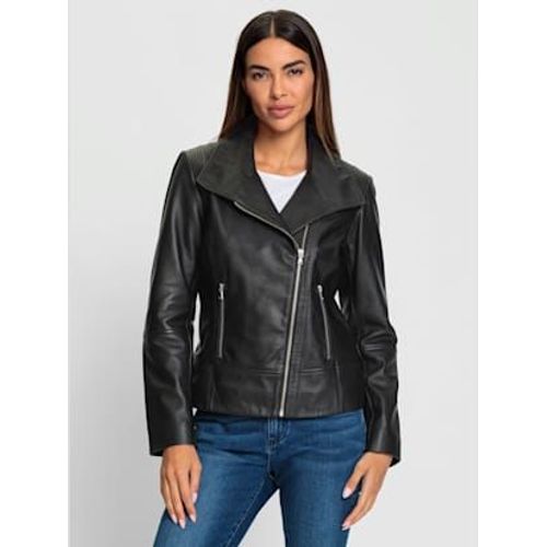 Veste En Cuir Style Motard Tendance - Rick Cardona - Noir