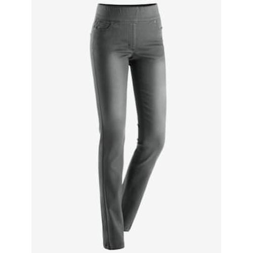 Jean 5 Poches Ceinture Gainante Élastique - - Denim Gris