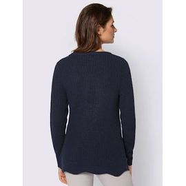 Pull Femme Effet Côtelé - - Marine