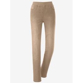 Jean Femme Confortable Avec Ceinture Élastique - - Beige