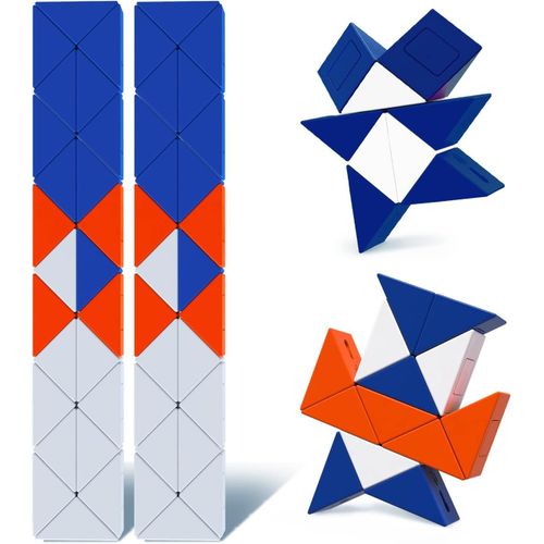 48pcs Serpent Magique Snake Puzzle Cube Avec 3 Couleurs, Magic Snake Cube Twist Puzzle Fluide Durable, Dmontable Assemblable, Cadeau Pour Enfant Fille Fils