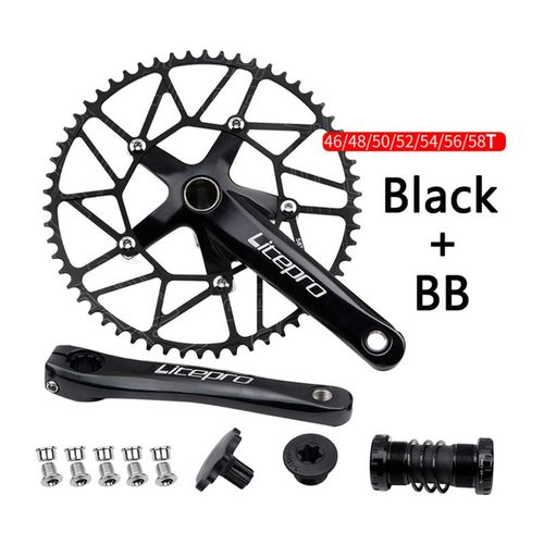 48t - Ensemble De Noir Mat - Jeu De Manivelles Pour Vlo, Bmx Creux 130bcd, Bougies Intgres, Couronnes Pe 1, Tiges De Connexion 170mm