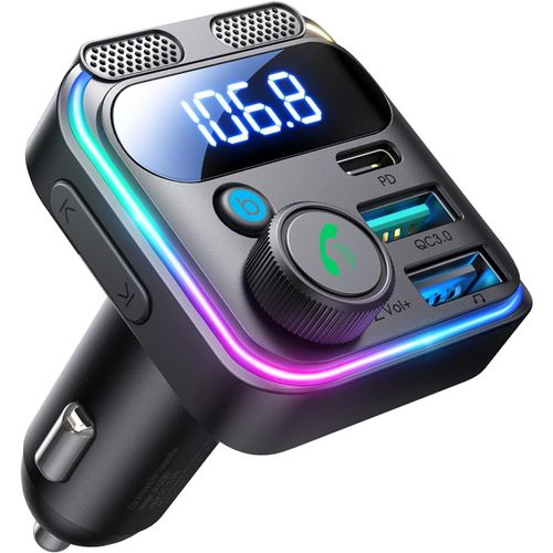 48w Bluetooth Fm Transmitter For Car,Bass & Hifi Stereo,Bluetooth 5.3 Car Adapter,30w Pd & 18w Qc: Bluetooth Car Cigarette Lighter Radio Handsfree & Dual Microphone,Bluetooth & U-Disk