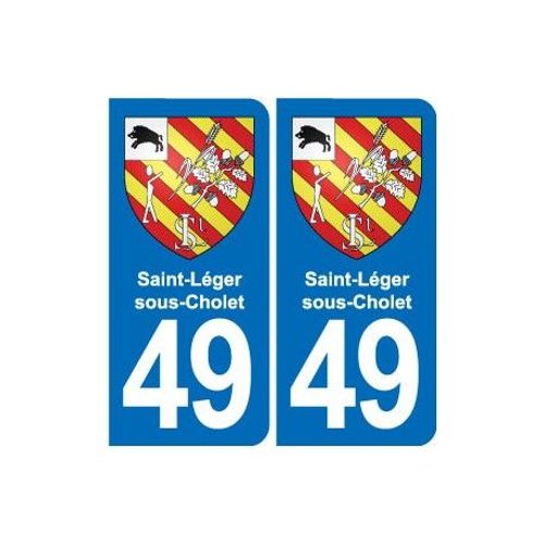 49 Saint-Lger-Sous-Cholet Blason Autocollant Plaque Stickers Ville - Couleur : Arrondis - Angles : Arrondis