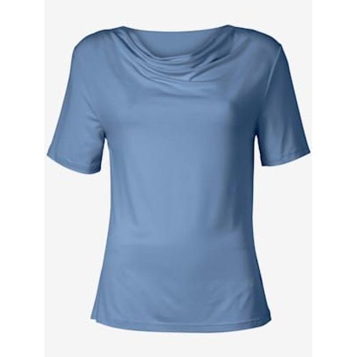 T-Shirt Féminin Élégant Col Bénitier - - Bleu